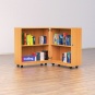 Klapp-Bibliotheks-Regal,  92 cm hoch, 80x64 cm (B/T), 4 Fächer, abschließbar 